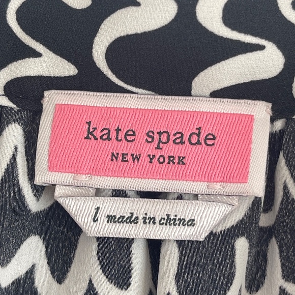 Kate Spade New York Scribble Tie Blouse Sz L NWOT - Picture 3 of 5